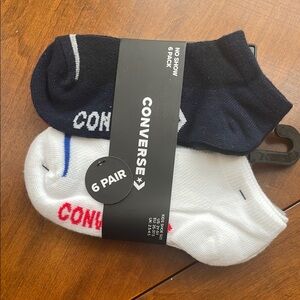 Converse Kids No-Show Socks 6-Pack - Black and White